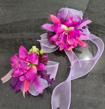 Load image into Gallery viewer, Bright pink fuchsia orchid corsage & buttonhole AB2133 - School formal, prom, graduation