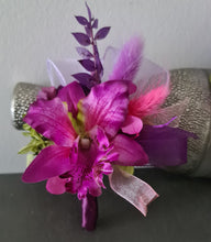 Load image into Gallery viewer, Bright pink fuchsia orchid corsage & buttonhole AB2133 - School formal, prom, graduation