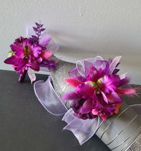 Load image into Gallery viewer, Bright pink fuchsia orchid corsage & buttonhole AB2133 - School formal, prom, graduation