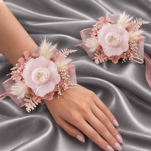 Load image into Gallery viewer, Blush & white preserved French peony corsage & buttonhole AB2135 - School formal, prom, graduation