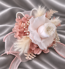 Load image into Gallery viewer, Blush & white preserved French peony corsage & buttonhole AB2135 - School formal, prom, graduation
