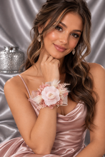 Load image into Gallery viewer, Blush & white preserved French peony corsage & buttonhole AB2135 - School formal, prom, graduation
