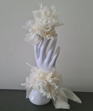 Load image into Gallery viewer, Off White & white preserved French peony corsage & buttonhole AB2136 - School formal, prom, graduation