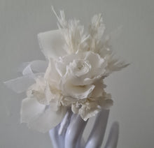Load image into Gallery viewer, Off White & white preserved French peony corsage & buttonhole AB2136 - School formal, prom, graduation