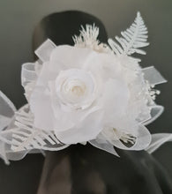 Load image into Gallery viewer, White reflexed preserved mini rose corsage & buttonhole AB2138 - School formal, prom, graduation