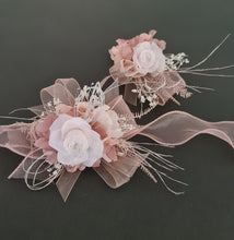 Load image into Gallery viewer, Blush & white preserved French peony corsage & buttonhole AB2139 - School formal, prom, graduation