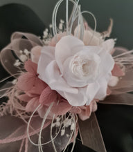 Load image into Gallery viewer, Blush & white preserved French peony corsage & buttonhole AB2139 - School formal, prom, graduation