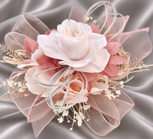 Load image into Gallery viewer, Blush & white preserved French peony corsage & buttonhole AB2139 - School formal, prom, graduation