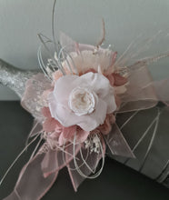 Load image into Gallery viewer, Blush & white preserved French peony corsage & buttonhole AB2139 - School formal, prom, graduation