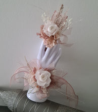 Load image into Gallery viewer, Blush & white preserved French peony corsage & buttonhole AB2139 - School formal, prom, graduation