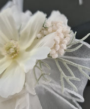 Load image into Gallery viewer, White everlasting flowers corsage & buttonhole AB2144 - School formal, prom, graduation