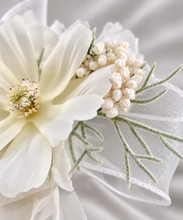 Load image into Gallery viewer, White everlasting flowers corsage & buttonhole AB2144 - School formal, prom, graduation