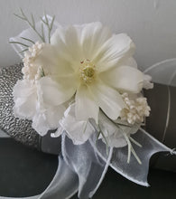 Load image into Gallery viewer, White everlasting flowers corsage & buttonhole AB2144 - School formal, prom, graduation