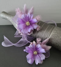 Load image into Gallery viewer, Purple violet everlasting flowers corsage & buttonhole AB2146 - School formal, prom, graduation
