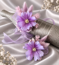 Load image into Gallery viewer, Purple violet everlasting flowers corsage & buttonhole AB2146 - School formal, prom, graduation