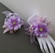 Load image into Gallery viewer, Purple violet everlasting flowers corsage & buttonhole AB2146 - School formal, prom, graduation