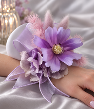 Load image into Gallery viewer, Purple violet everlasting flowers corsage & buttonhole AB2146 - School formal, prom, graduation