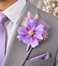 Load image into Gallery viewer, Purple violet everlasting flowers corsage & buttonhole AB2146 - School formal, prom, graduation