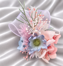 Load image into Gallery viewer, Pastel multicolour everlasting flowers corsage & buttonhole AB2147 - School formal, prom, graduation