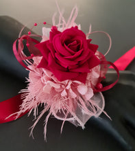 Load image into Gallery viewer, Pink & bright red everlasting flowers corsage & buttonhole AB2148 - School formal, prom, graduation