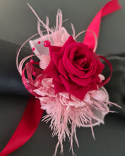 Load image into Gallery viewer, Pink & bright red everlasting flowers corsage & buttonhole AB2148 - School formal, prom, graduation