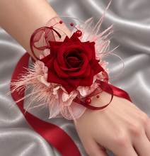 Load image into Gallery viewer, Pink & bright red everlasting flowers corsage & buttonhole AB2148 - School formal, prom, graduation