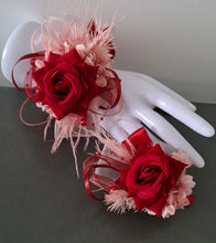 Load image into Gallery viewer, Pink & bright red everlasting flowers corsage & buttonhole AB2148 - School formal, prom, graduation