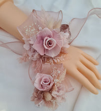 Load image into Gallery viewer, Preserved dusty pink mini roses corsage & buttonhole AB2149 - School formal, prom, graduation