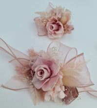 Load image into Gallery viewer, Preserved dusty pink mini roses corsage & buttonhole AB2149 - School formal, prom, graduation