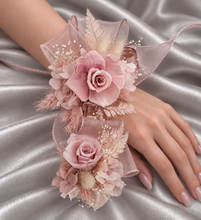 Load image into Gallery viewer, Preserved dusty pink mini roses corsage & buttonhole AB2149 - School formal, prom, graduation