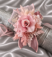 Load image into Gallery viewer, Preserved dusty pink mini roses corsage & buttonhole AB2149 - School formal, prom, graduation