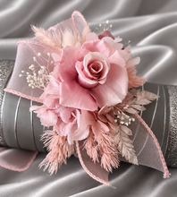 Load image into Gallery viewer, Preserved dusty pink mini roses corsage & buttonhole AB2149 - School formal, prom, graduation