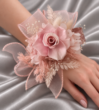 Load image into Gallery viewer, Preserved dusty pink mini roses corsage & buttonhole AB2149 - School formal, prom, graduation