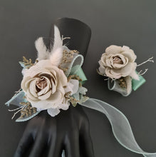 Load image into Gallery viewer, Sage green everlasting flowers corsage & buttonhole AB2150 - School formal, prom, graduation