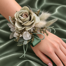 Load image into Gallery viewer, Sage green everlasting flowers corsage & buttonhole AB2150 - School formal, prom, graduation