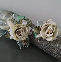Load image into Gallery viewer, Sage green everlasting flowers corsage & buttonhole AB2150 - School formal, prom, graduation