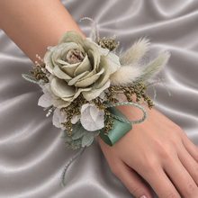 Load image into Gallery viewer, Sage green everlasting flowers corsage & buttonhole AB2150 - School formal, prom, graduation