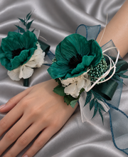 Load image into Gallery viewer, Emerald everlasting flowers corsage & buttonhole AB2151 - School formal, prom, graduation