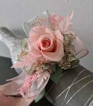 Load image into Gallery viewer, Sage and pink / peach preserved flowers corsage & buttonhole AB2152 - School formal, prom, graduation