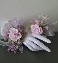 Load image into Gallery viewer, Sage and violet preserved flowers corsage & buttonhole AB2153 - School formal, prom, graduation