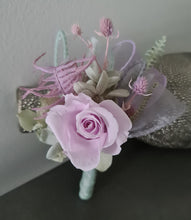Load image into Gallery viewer, Sage and violet preserved flowers corsage & buttonhole AB2153 - School formal, prom, graduation