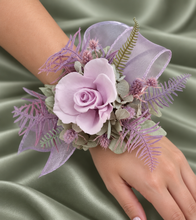 Load image into Gallery viewer, Sage and violet preserved flowers corsage & buttonhole AB2153 - School formal, prom, graduation