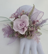 Load image into Gallery viewer, Sage and violet preserved flowers corsage & buttonhole AB2153 - School formal, prom, graduation