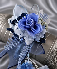 Load image into Gallery viewer, Blue shades preserved flowers corsage & buttonhole AB2154 - School formal, prom, graduation