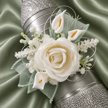 Load image into Gallery viewer, Peony & calla lily sage everlasting flowers corsage & buttonhole AB2155 - School formal, prom, graduation