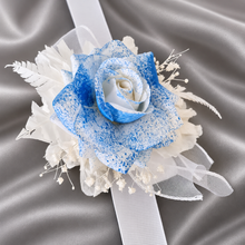 Load image into Gallery viewer, Sprayed blue rose everlasting flowers corsage & buttonhole AB2159 - School formal, prom, graduation