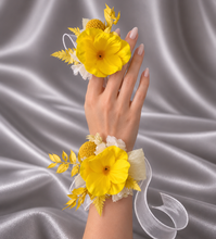 Load image into Gallery viewer, Yellow real touch anemone preserved flowers corsage & buttonhole AB2160 - School formal, prom, graduation