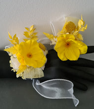 Load image into Gallery viewer, Yellow real touch anemone preserved flowers corsage & buttonhole AB2160 - School formal, prom, graduation