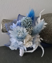 Load image into Gallery viewer, Shades of blue preserved flowers corsage & buttonhole AB2162 - School formal, prom, graduation