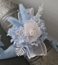 Load image into Gallery viewer, Baby blue preserved flowers corsage & buttonhole AB2163 - School formal, prom, graduation